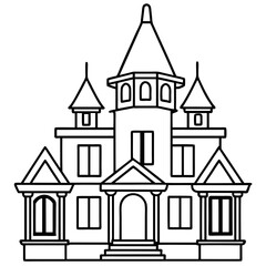 illustration of church line art vector