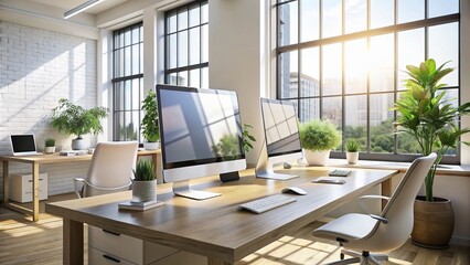 Graphic designer workplace with