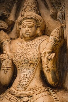 Beautiful Pallava architecture and exclusive sculptures at The Kanchipuram Kailasanathar temple, Oldest Hindu temple in Kanchipuram, Tamil Nadu - One of the best archeological sites in South India	