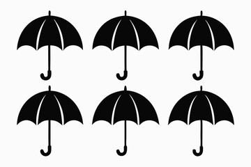Umbrella icon set vector illustration, Set of Umbrella Silhouette Vector