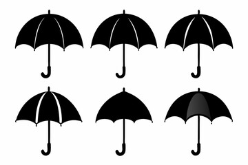 Umbrella icon set vector illustration, Set of Umbrella Silhouette Vector