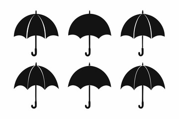Umbrella icon set vector illustration, Set of Umbrella Silhouette Vector