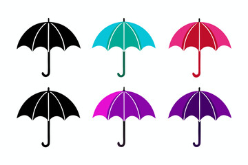 Umbrella icon set. Vector illustration