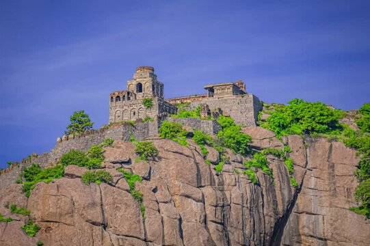 Gingee Fort or Senji Fort in Tamil Nadu, India. It lies in Villupuram District, built by the kings of konar dynasty and maintained by Chola dynasty in 9th century AD. Archeological survey of india.	
