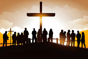 People at the Cross of Jesus Christ