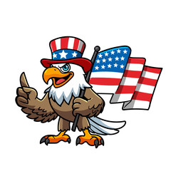 cartoon of eagle as 4th june mascot