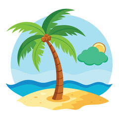 Summer camp vector banner template - Kids summmer camp vector illustration. Happy Summer Holidays with beach summer. Ai generate 