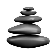 Stack of stones in vector illustration for spa or nature scenes.