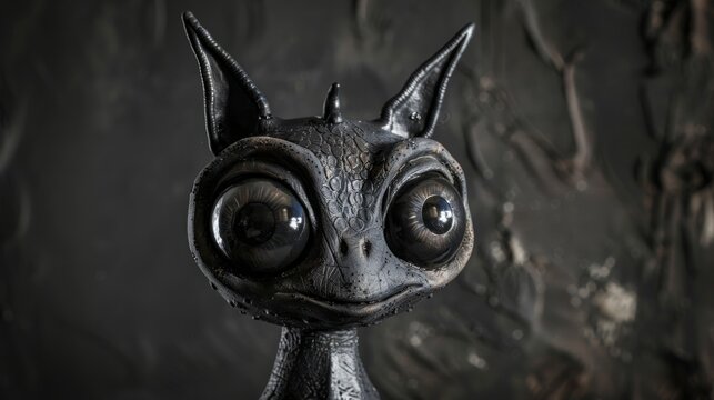 Portrait on alien reptile from cosmos