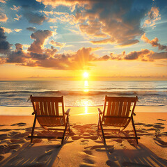 Fototapeta premium Paradise Beach at sunset