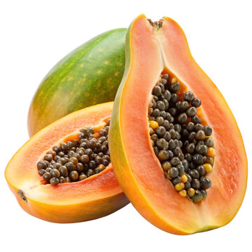 papaya isolated on white