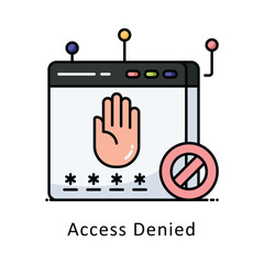 Access Denied vector   Filled outline Design illustration. Symbol on White background EPS 10 File