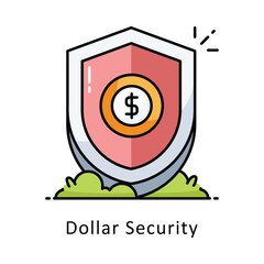 Dollar Security vector   Filled outline Design illustration. Symbol on White background EPS 10 File