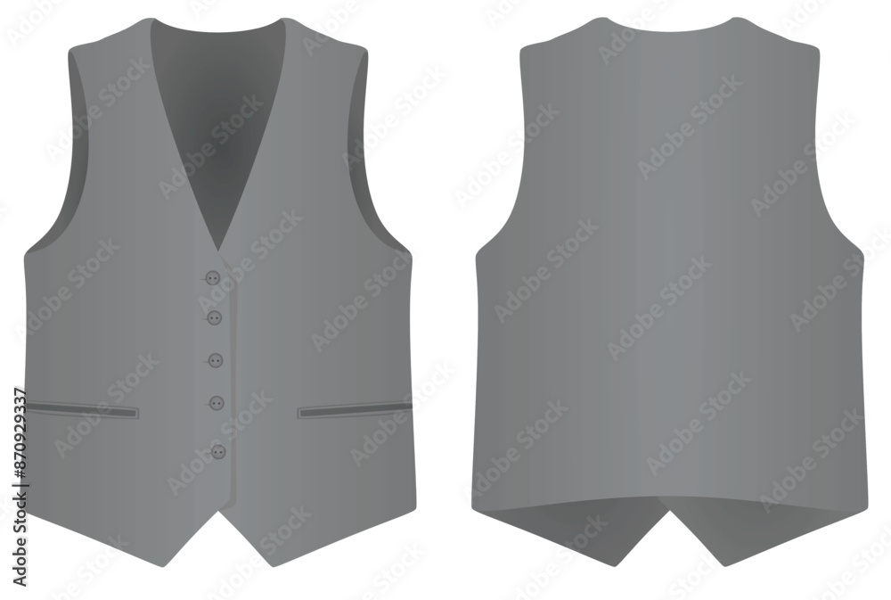 Wall mural grey suit vest. vector illustration