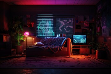 Cybersecurity Expert's Room with Multiple Computer Screens