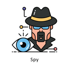 Spy vector   Filled outline Design illustration. Symbol on White background EPS 10 File