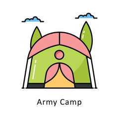 Army Camp vector   Filled outline Design illustration. Symbol on White background EPS 10 File
