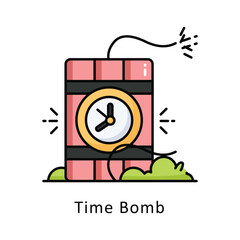 Time Bomb vector   Filled outline Design illustration. Symbol on White background EPS 10 File