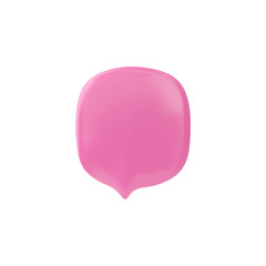 3D Pink chat bubble vector on isolated background.