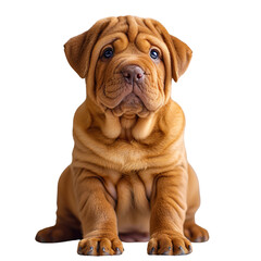 Obraz premium Cute Shar Pei on white background 
