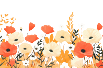 PNG Summer flowers backgrounds pattern plant.