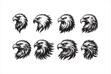 Eagle head Silhouette vector Illustration 