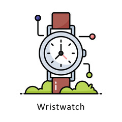 Wristwatch vector   Filled outline Design illustration. Symbol on White background EPS 10 File
