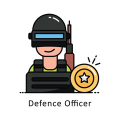 Defence Officer vector   Filled outline Design illustration. Symbol on White background EPS 10 File