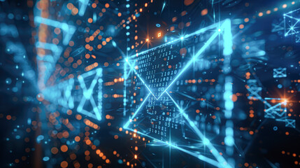 Obraz premium Secure Futuristic Temporary Email Service for Private Cyberspace Communication