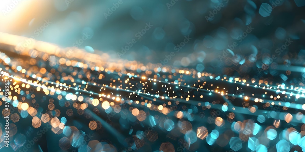 Aufkleber techthemed abstract background with bits bytes electrons photons dancing towards knowledge. concept 