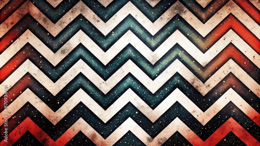 Canvas Prints abstract chevron pattern with bold colors and textures.