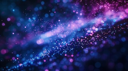 Abstract blue particle light pattern on dark background for versatile creative projects