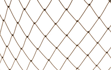 Naklejka premium Football or tennis net. Rope mesh on a white background close-up
