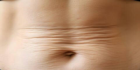 Fototapeta premium Closeup of loose abdominal skin pos. Concept Abdominal Skin, Loose Skin, Closeup Photography, Body Positivity