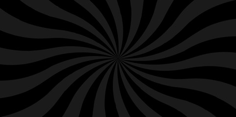 Vector Abstract black and gray sun rays sunburst backdrop background. seamless retro vintage burst sunrise sunbeam element spiral striped illustration sunray template wallpaper design