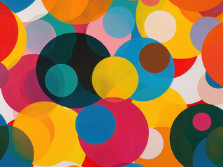 Überlappender Kreise in verschiedenen Größen und Farben