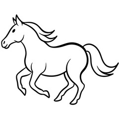 Dynamic Horse Run Vector Illustration
