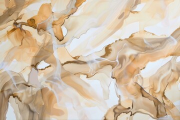 Abstract Fluid Art with Brown and Beige Marbled Effect