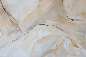 Obraz premium Abstract Beige and White Swirl Painting