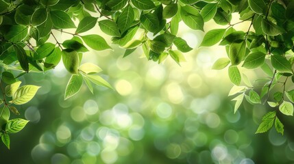 Sunlight Through Green Leaves