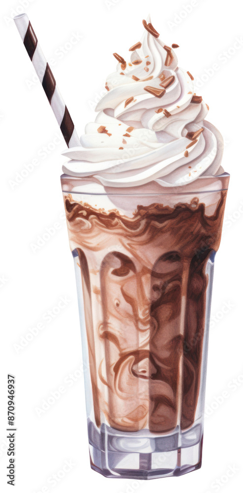 Sticker PNG Chocolate milkshake beverage smoothie dessert