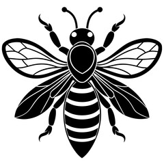 Charming Bee Silhouette Vector Illustration for Nature Enthusiasts