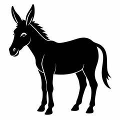 donkey silhouette isolated on white background