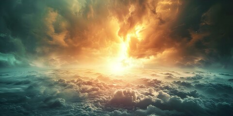 Biblical prophecies predict apocalyptic events divine judgment and the Second Coming of Christ. Concept Biblical Prophecies, Apocalyptic Events, Divine Judgment, Second Coming of Christ