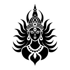 Lord Durga logo icon Vector Illustration 