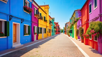 Obraz premium colorful sunny street