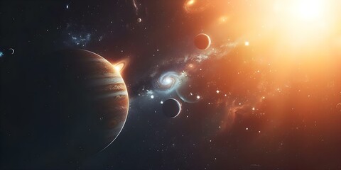 Obraz premium Space background with planets stars and solar systems in deep space. Concept Space Background, Planets, Stars, Solar System, Deep Space