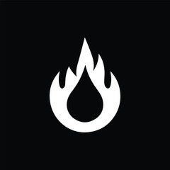 fire silhouette logo design style 