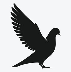 Obraz premium Graceful Pigeon Silhouette, Ideal for Artistic Projects and Creative Designs