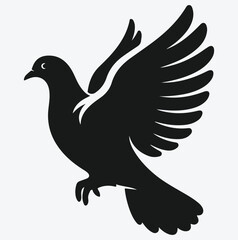 Fototapeta premium Graceful Pigeon Silhouette, Ideal for Artistic Projects and Creative Designs